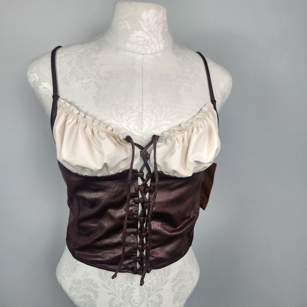 New Frankies Bikinis X Bella Hadid Ranch Corset Top Bikini Stretchy Size XL - Picture 5 of 13